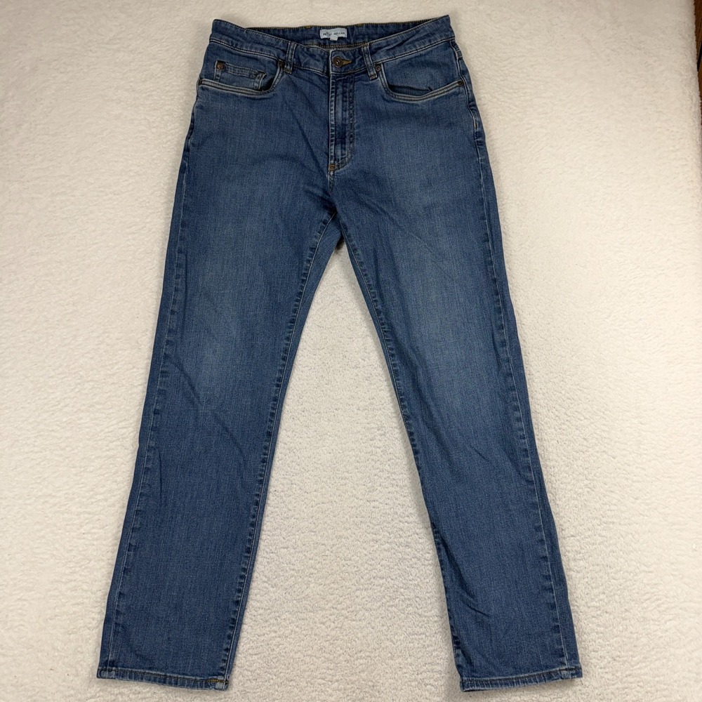 Peter Millar Jeans Mens 33x30 (32x30) Blue Med Wash Denim Stretch 5-Pocket